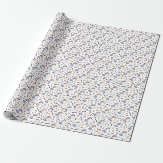 Taurus Zodiac Slumber - Sleepy Bunny Pattern Geschenkpapier (Ungerollt)
