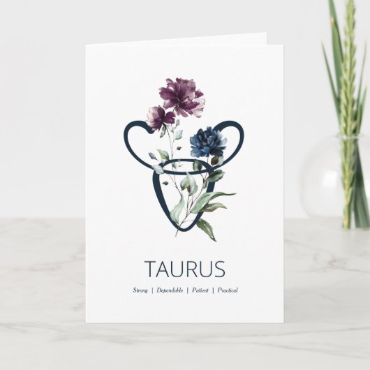 Taurus Zodiac Star Sign Birthday Card Karte (Vorderseite)
