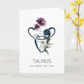 Taurus Zodiac Star Sign Birthday Card Karte (Gelbe Blume)