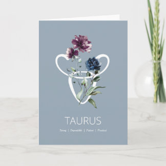 Taurus Zodiac Star Sign Birthday Card Karte