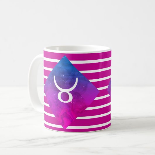 Taurus Zodiac Star Sign Modern Strip Kaffeetasse (Vorderseite Links)