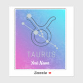 Taurus Zodiac Star Sign Wassercolor Horoskop Aufkleber (Blatt)