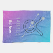 Taurus Zodiac Star Sign Wassercolor Horoskop Geschirrtuch (Horizontal)
