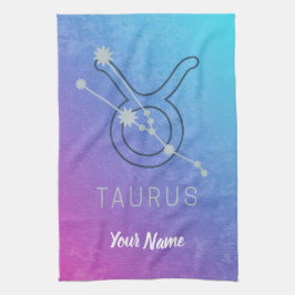 Taurus Zodiac Star Sign Wassercolor Horoskop Geschirrtuch