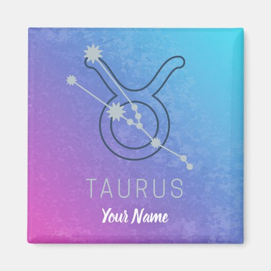 Taurus Zodiac Star Sign Wassercolor Horoskop Magnet (Vorne)