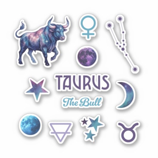 Taurus Zodiac Sticker Collection (Vorderseite)