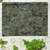 Taurus Zodiac Symbol auf Green Digital Camouflage Küchentuch (Gefaltet)