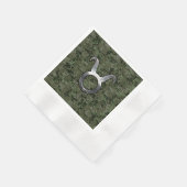 Taurus Zodiac Symbol auf Green Digital Camouflage Serviette (Ecke)