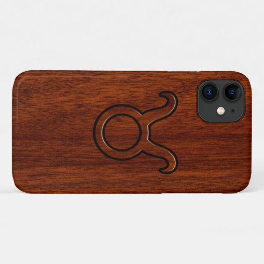Taurus Zodiac Symbol auf Mahagoni Druck Case-Mate iPhone Hülle (Rückseite (Horizontal))