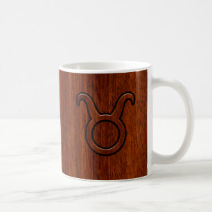 Taurus Zodiac Symbol auf Rich Mahogany wie Druck Kaffeetasse
