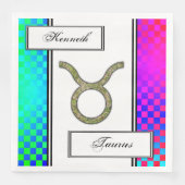 Taurus Zodiac Symbol Element von Kenneth Yoncich Serviette (Vorderseite)