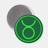Taurus Zodiac Symbol Green Contrast Magnet (Vorderseite/Rückseite)