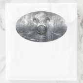 Taurus Zodiac Symbol in Grunge Beändigter Stil Ovaler Aufkleber (Tasche)