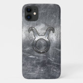 Taurus Zodiac Symbol in Grunge Metallic Style Case-Mate iPhone Hülle (Rückseite)