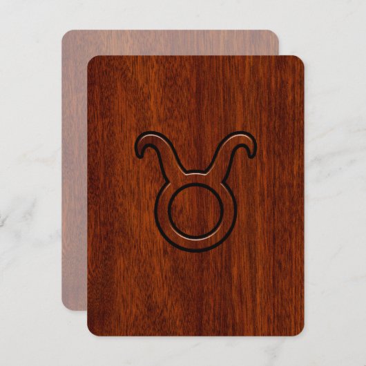 Taurus Zodiac Symbol in Mahogany Style Print (Vorne/Hinten)