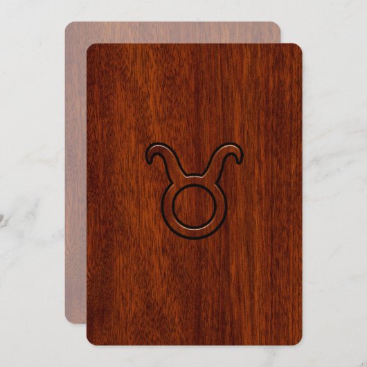 Taurus Zodiac Symbol in Mahogany Style Print (Vorne/Hinten)