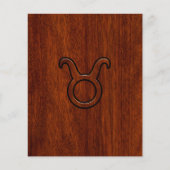 Taurus Zodiac Symbol in Mahogany Style Print Flyer (Vorne)