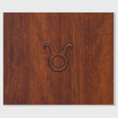 Taurus Zodiac Symbol in Mahogany Style Print Geschenkpapier (Flach)