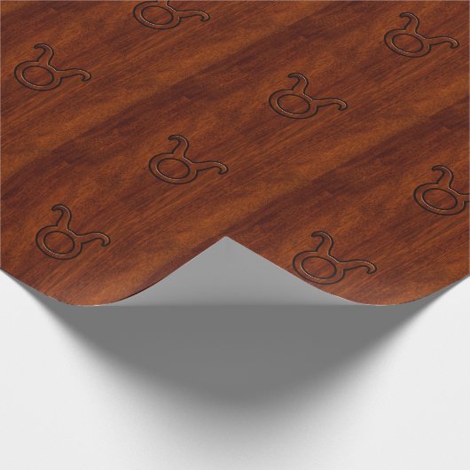 Taurus Zodiac Symbol in Mahogany Style Print Geschenkpapier (Ecke)