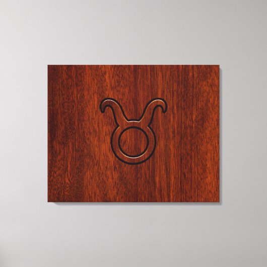 Taurus Zodiac Symbol in Mahogany Style Print Leinwanddruck (Vorderseite)