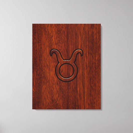 Taurus Zodiac Symbol in Mahogany Style Print Leinwanddruck (Vorderseite)