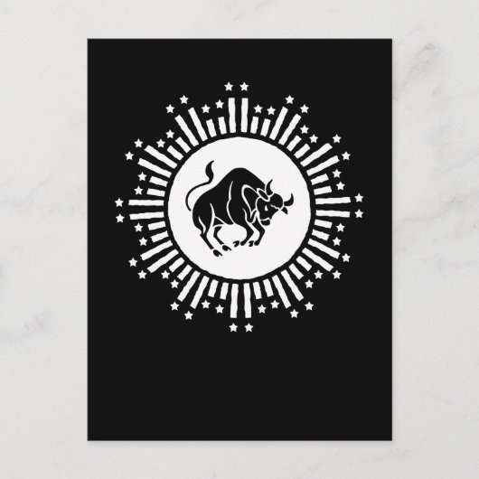 Taurus Zodiac Symbol mit keltischer Sternexplosion Feiertagspostkarte (Vorderseite)