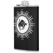 Taurus Zodiac Symbol mit keltischer Sternexplosion Flachmann (Links)