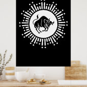 Taurus Zodiac Symbol mit keltischer Sternexplosion Poster (Küche)