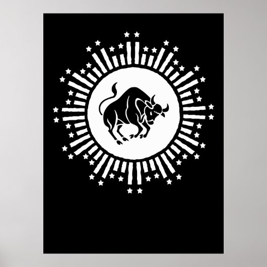 Taurus Zodiac Symbol mit keltischer Sternexplosion Poster (Vorne)