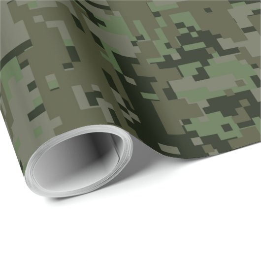 Taurus Zodiac Symbol on Green Digital Camo Geschenkpapier (Rolleneckpunkt)