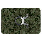 Taurus Zodiac Symbol on Green Digital Camo Magnet (Horizontal)