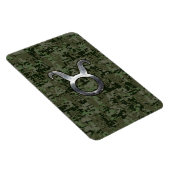 Taurus Zodiac Symbol on Green Digital Camo Magnet (Rechte Seite)