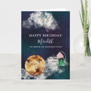 Taurus Zodiac Symbol Personalisiert Geburtstag Karte