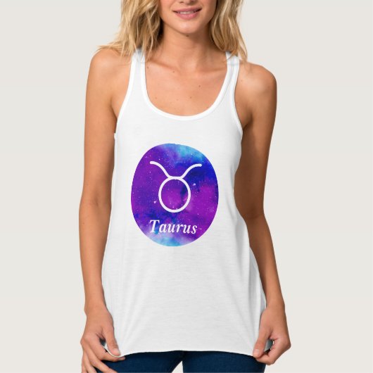 Taurus Zodiac Symbol Space Nebula Tank Top (Vorderseite)