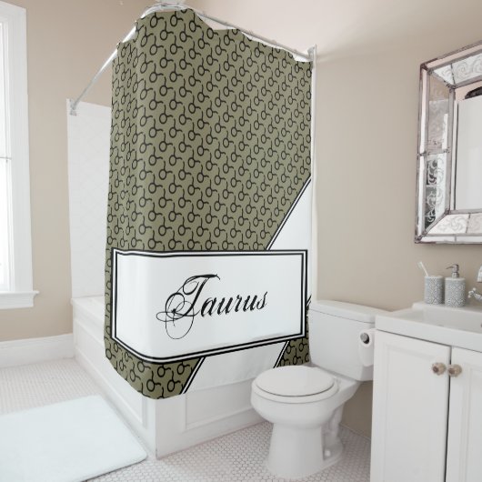 Taurus Zodiac Symbol Standard von Kenneth Yoncich Duschvorhang (Beispiel)