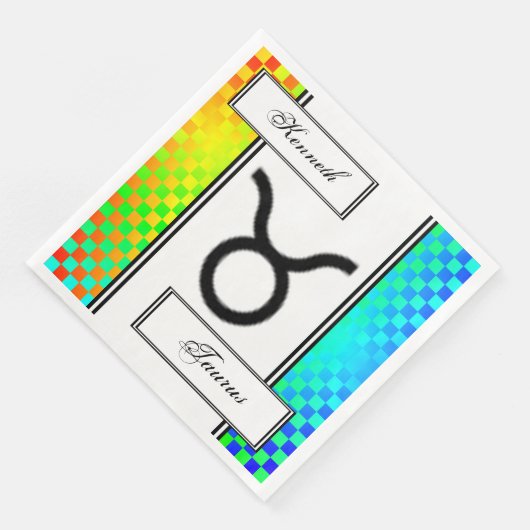 Taurus Zodiac Symbol Standard von Kenneth Yoncich Serviette (Ecke)