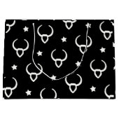 Taurus Zodiac Symbol und Sternmuster Große Geschenktüte (Vorderseite)