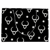 Taurus Zodiac Symbol und Sternmuster Große Geschenktüte (Rückseite)