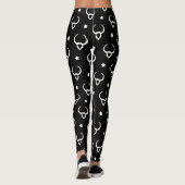 Taurus Zodiac Symbol und Sternmuster Leggings (Rückseite)