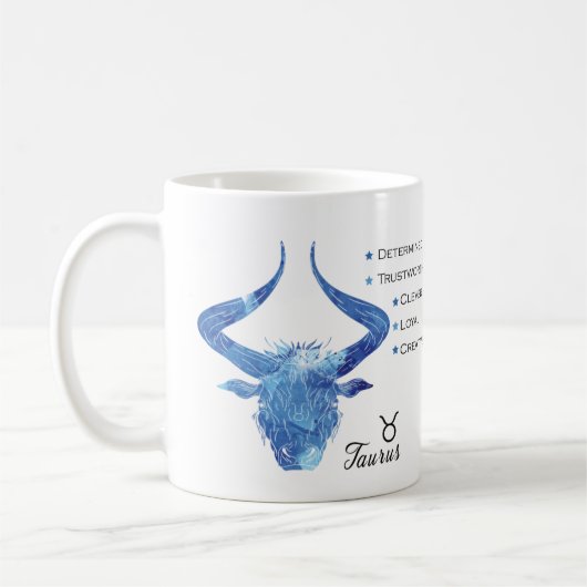 Taurus Zodiac Tracks Tasse (Links)