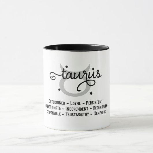 Taurus Zodiac Traits Tasse (Zentrum)