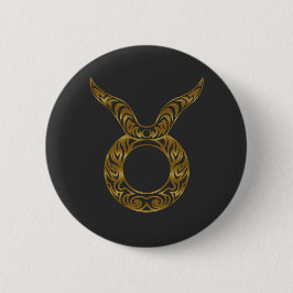 Taurus Zodiac - Tribal Gold Button
