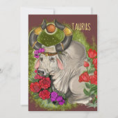 Taurus Zodiac Unterschrift Einladung (Vorderseite)