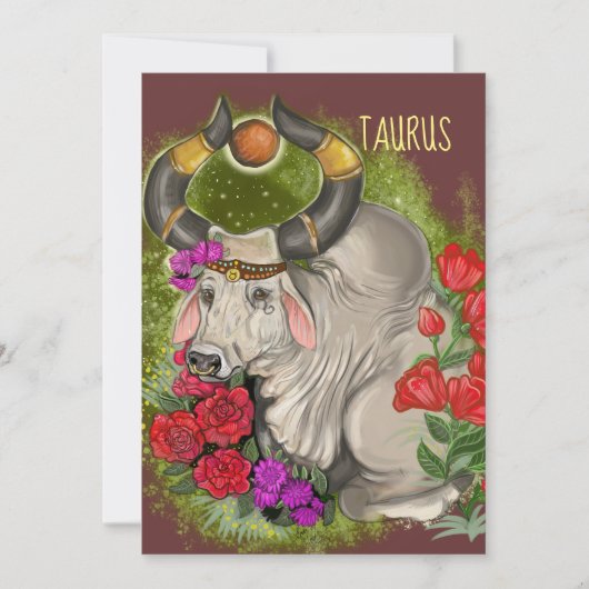 Taurus Zodiac Unterschrift Einladung (Vorderseite)