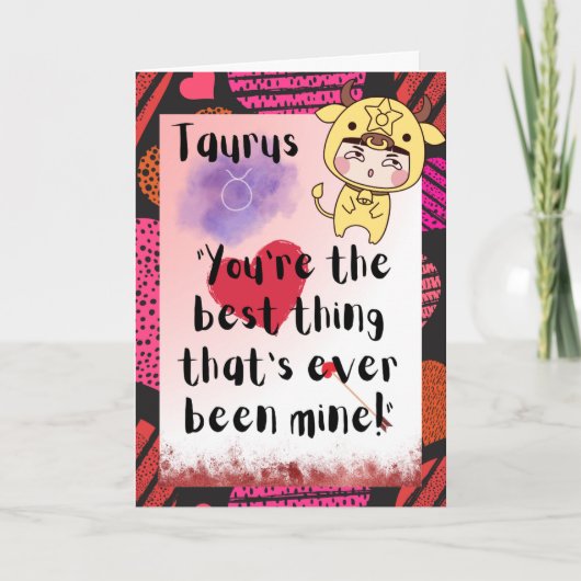 Taurus Zodiac Valentines Personalisiert Card Karte (Vorderseite)
