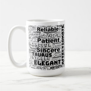 Taurus Zodiac Word Cloud Inspiration Kaffee Tasse
