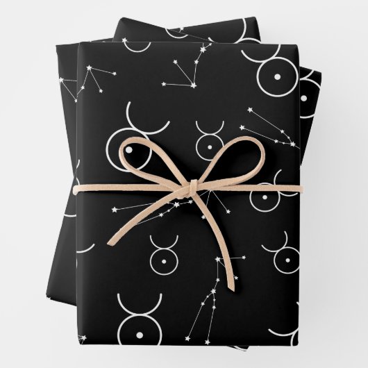 Taurus Zodiac Wrapping Paper Flat Sheet Set 3 Geschenkpapier Set (Beispiel)