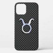 Taurus Zodiac-Zeichen auf Holzkohlefaser Print Case-Mate iPhone Hülle (Rückseite)