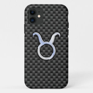Taurus Zodiac-Zeichen auf Holzkohlefaser Print Case-Mate iPhone Hülle