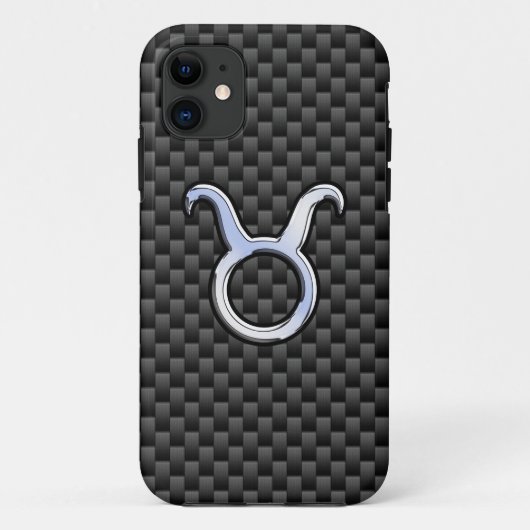 Taurus Zodiac-Zeichen auf Holzkohlefaser Print Case-Mate iPhone Hülle (Rückseite)